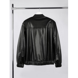 Бомбер из искусственной кожи Univer, черный
