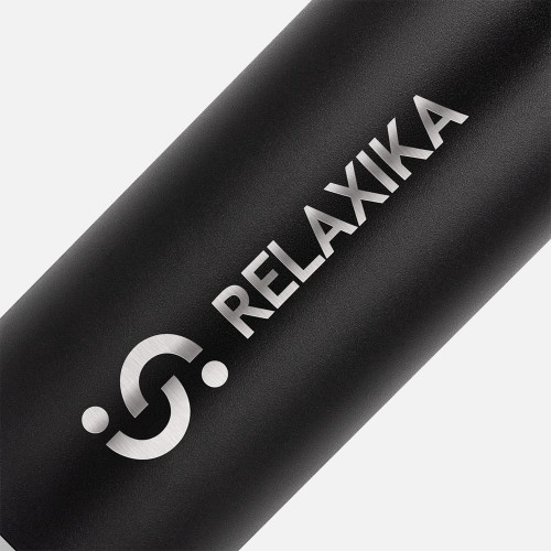 Термос Relaxika 1000 со стикерпаком, черный
