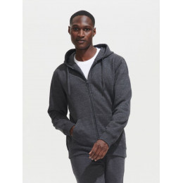 Толстовка мужская на молнии с капюшоном Seven Men, серый меланж