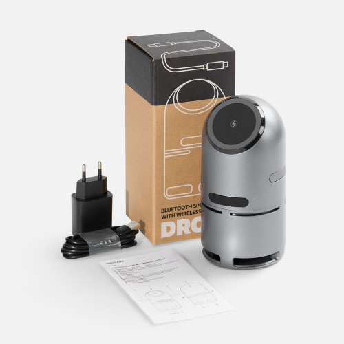 Bluetooth-колонка с беспроводной зарядкой Droid, серая